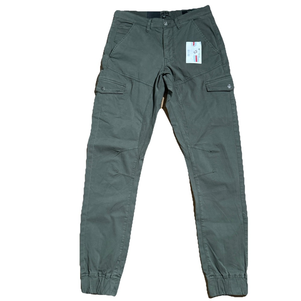 NWT Guess Pants Men's 30x31 Green Slim New Kombat Cargo Joggers Stretch Utility
